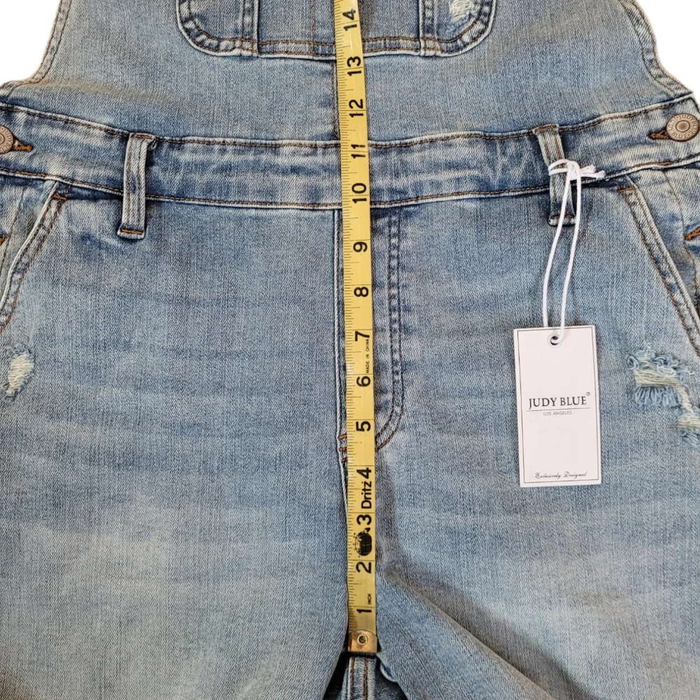 Judy Blue Light Wash Denim Short Overalls - Picture 10 of 15
